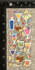 Lot Of 1 Pipsticks Sticker Sheet Cocktail Beverage Mocktail Fruit Pipstickers