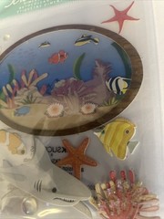 Rare Jolees Sticker Aquarium 2010 3-d Fish Coral Shark New