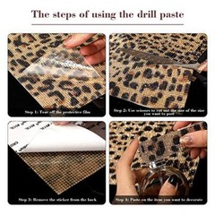 12000 Pieces Leopard Print Bling Rhinestone Sticker with 2 Brown Leopard Print