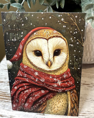 CHRISTMAS ANIMALS Set Of 2 Junk Journal Art Cards Scrapbook Card Topper Crafts