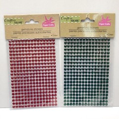 ⭐️ (2pk) Crafter’s Square Gemstones Scrapbook Sticker Lot – Red Green