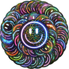 50PCS Smiling Glitter Neon Stickers, Cute Water Bottle Stickers for Kids, for Te