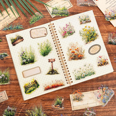 200Pcs Flower Stickers for Scrapbook, Small Vintage Floral Sticker for Water Bot