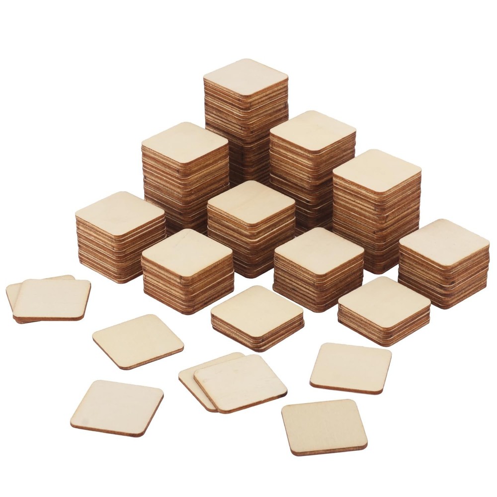 800 PCS 1.5 Inch Unfinished Wood Pieces, Wood Squares, Premium Wooden Cutout …