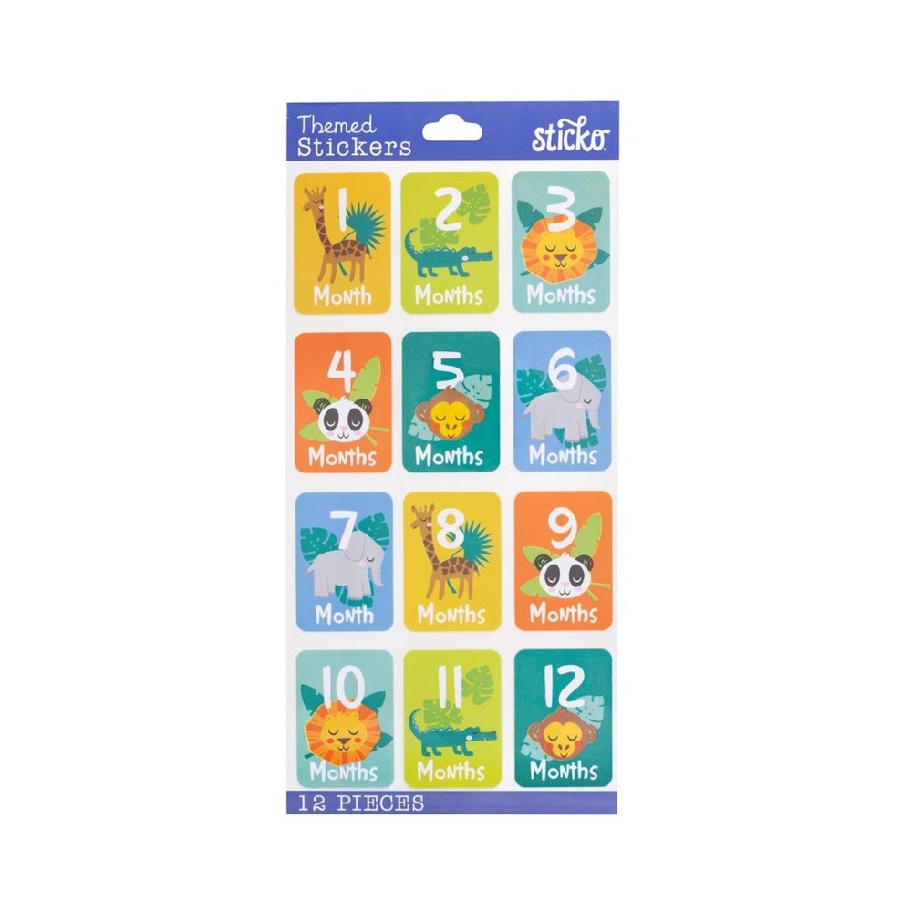 Baby Growth Stickers | Baby 1st Year | Baby Month Stickers – 12 Pcs (nm8601309)