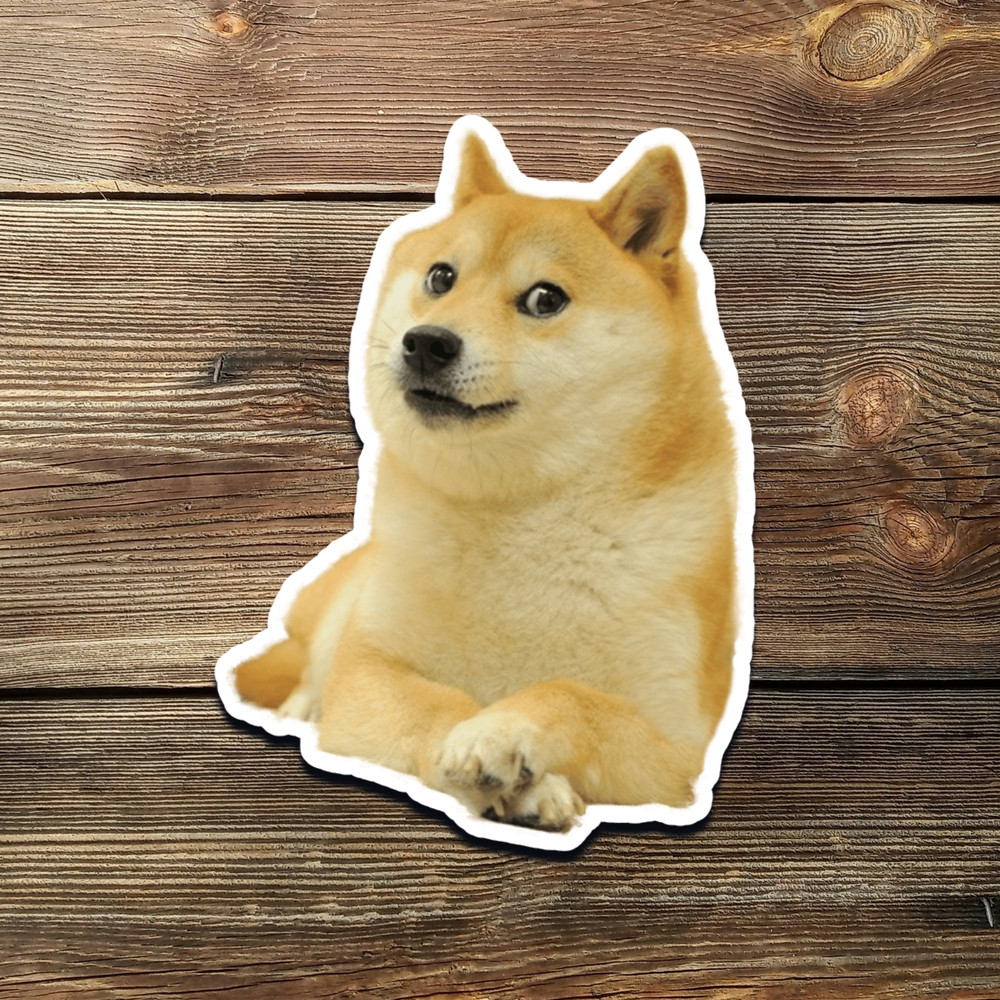 Doge Meme Sticker – Funny Shiba Inu Vinyl Decal for Laptop, Water Bottle, Gift