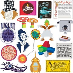 WILLY WONKA AND THE CHOCOLATE FACTORY VARIETY DIE CUT VINYL 50 CT STICKER PACK