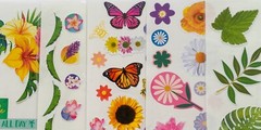 199+ Stickers THEMED Birds Rose Botanical Wild Flowers Butterfly Nature Plants