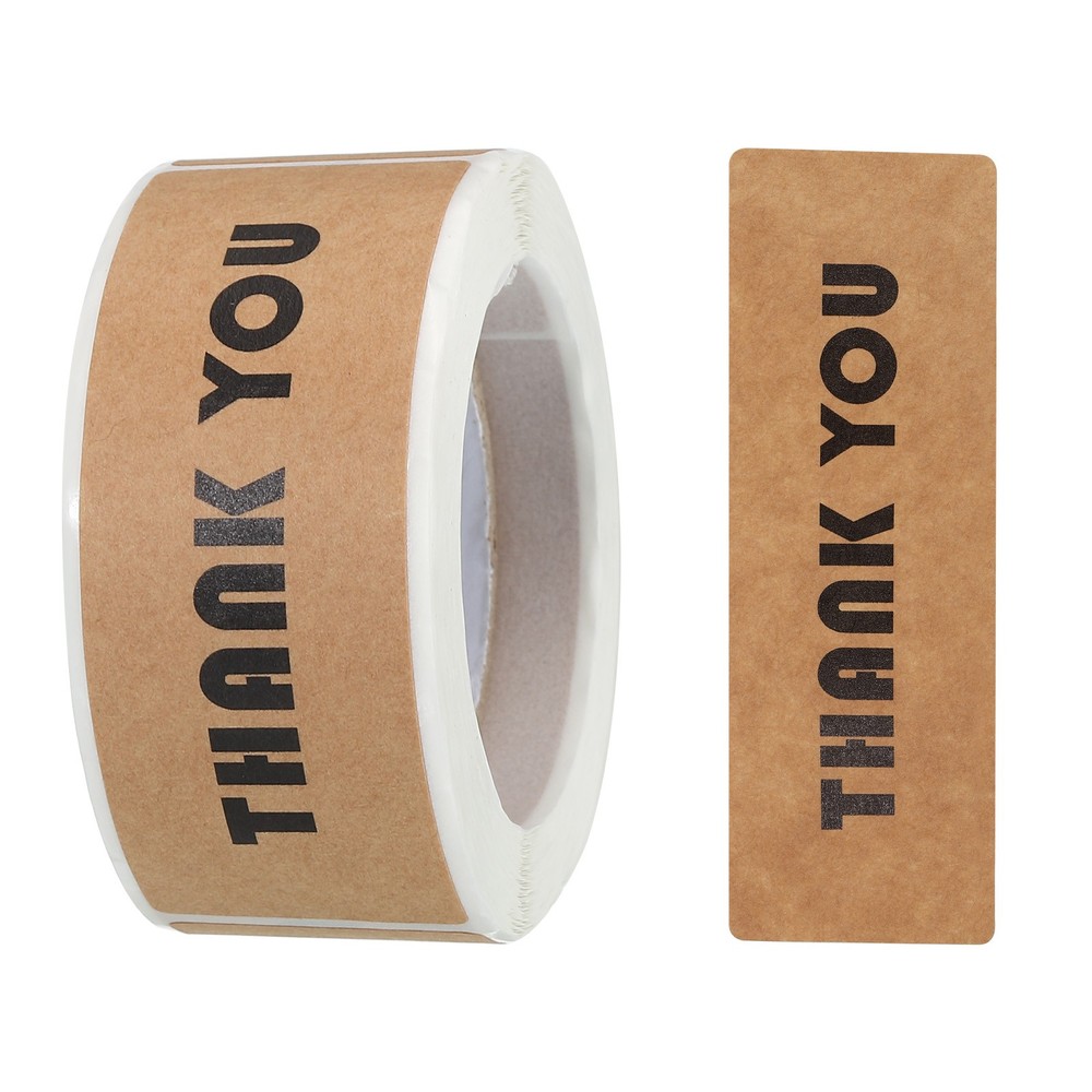1 Roll 1×3 Inch Thank You Stickers Adhesive Rectangle Gift Seal Label