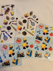 VTG Sandylion Sticker Mod Sheet Lot Kromekote Prismatic School Sports Arts Class