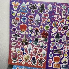 Trolls World Tour 3 Regular Sticker Sheets CHECK ALL PHOTOS FOR THE CONDITION