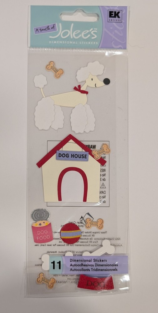 Jolee’s Dog Scrapbooking Stickers Poodle Doghouse Toys Food Bones Pet