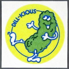 Vintage TREND Scratch and Sniff MATTE Sticker DILL PICKLE -DILL-ICIOUS Variation