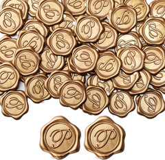 Initial Alphabet P Adhesive Wax Seal Stickers, 25 Pack Letter Wax Seal Stickers