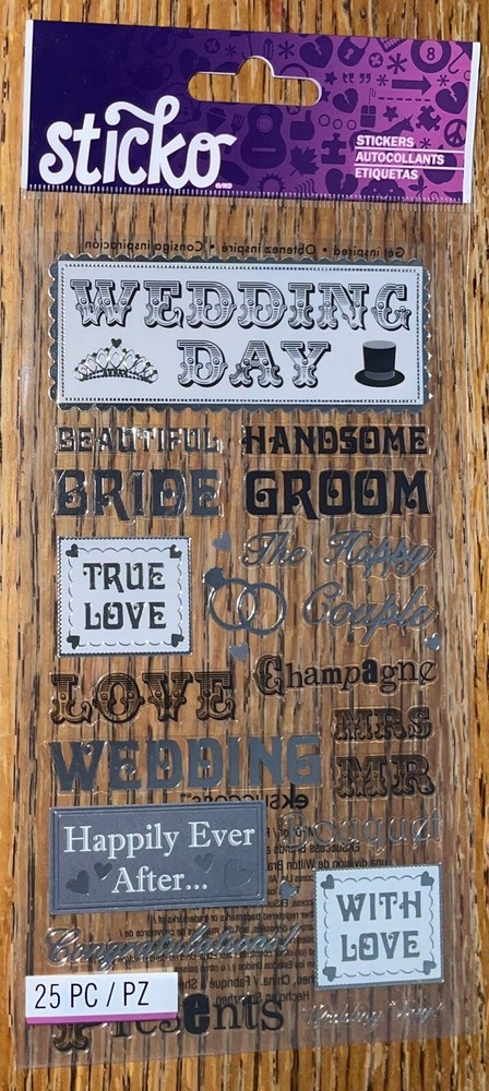 Sticko WEDDING DAY BRIDE Groom Mr Mrs Happy Couple True Love💗Marriage Stickers