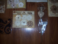 NW 16pks FLORAL CANVAS BURLAP FLORAL STICKERS SHADOW BOX SCRAP BOOK CRAFT OTHER