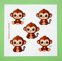 Cute Monkeys Mini Sticker Sheet