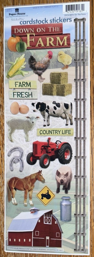 Paper House Down On The Farm Country Life Chickens Pig Horse Cow Sheep Eggs Barn