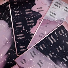 UPAFEXXI-Laminated Bible Tabs (Pink and Black Foil Embossed Lettering), Pink4