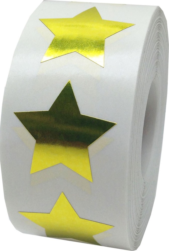 Metallic Gold Star Shape Stickers – 1 Inch Adhesive Labels, 500 Total Sticker…