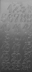 Peel Off Stickers Numbers 1-10 Blue Orange Silver Gold Purple Pink Black Glitter