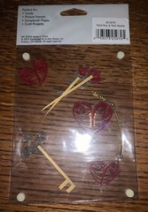 Joann Scrap Essentials Gold Key Red Heart Roses Card Handmade Valentines Sticker