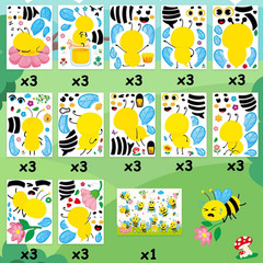 Make Your Own Honey Bee Stickers 36 Pack Spring Summer Make a Face DIY Stickers