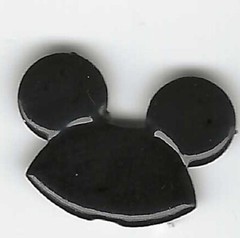 SMALL BLACK MICKEY MOUSE HAT SCRAPBOOKING DECORATIVE BRADS 8 PCS RARE
