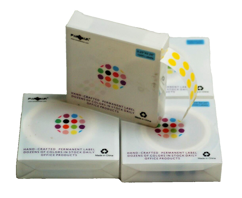 4000 pcs 1/4″ Yellow Dot Stickers Round Labels Dispenser Packs 0.25 x 0.25 inch