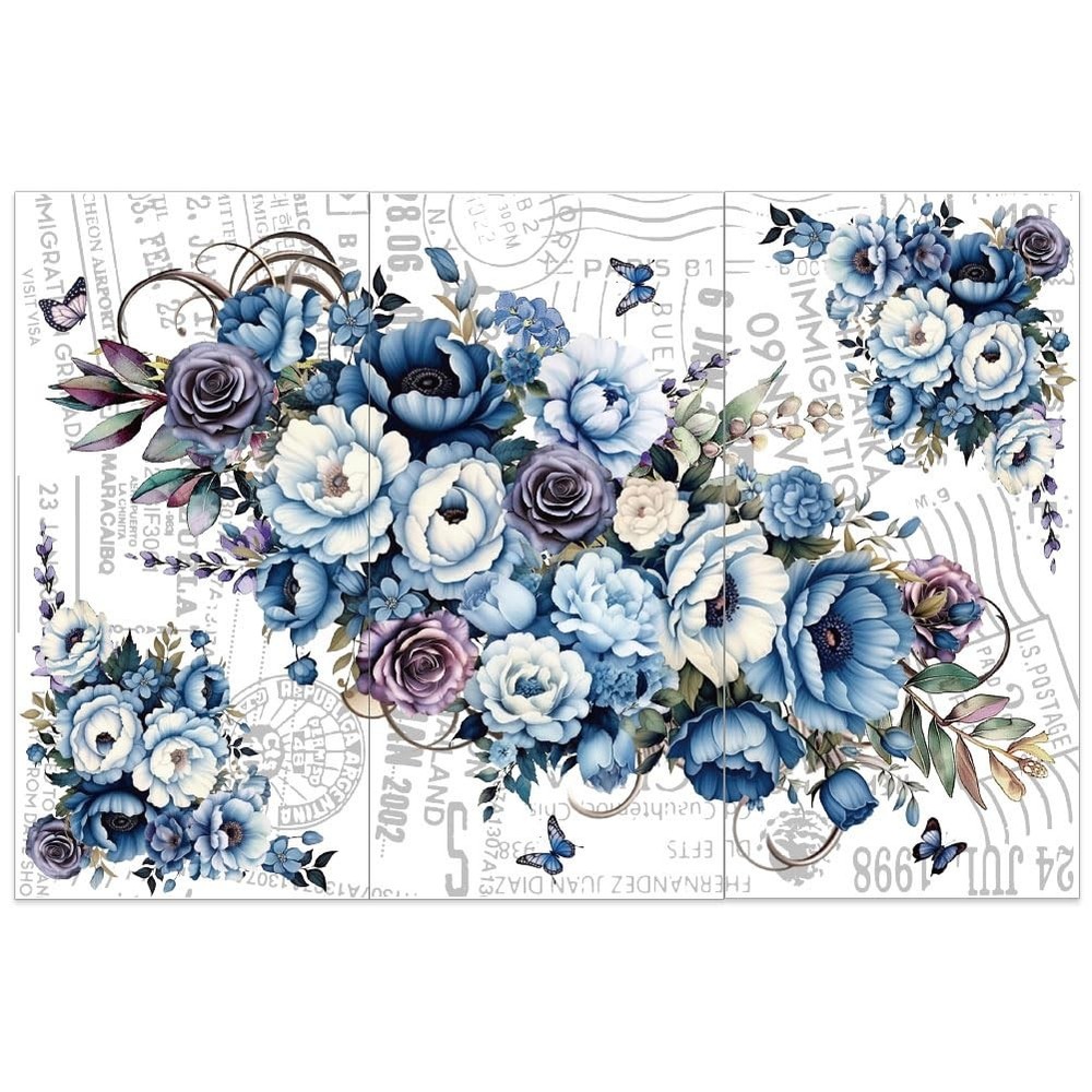 OLYCRAFT 3pcs/Set Cosmic Roses Rub on Transfers for Furniture and Rose