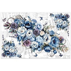OLYCRAFT 3pcs/Set Cosmic Roses Rub on Transfers for Furniture and Rose