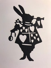 Alice in Wonderland Rabbit die cut embellishments 5 Pcs 4″ x 2-3/4″ Choose color