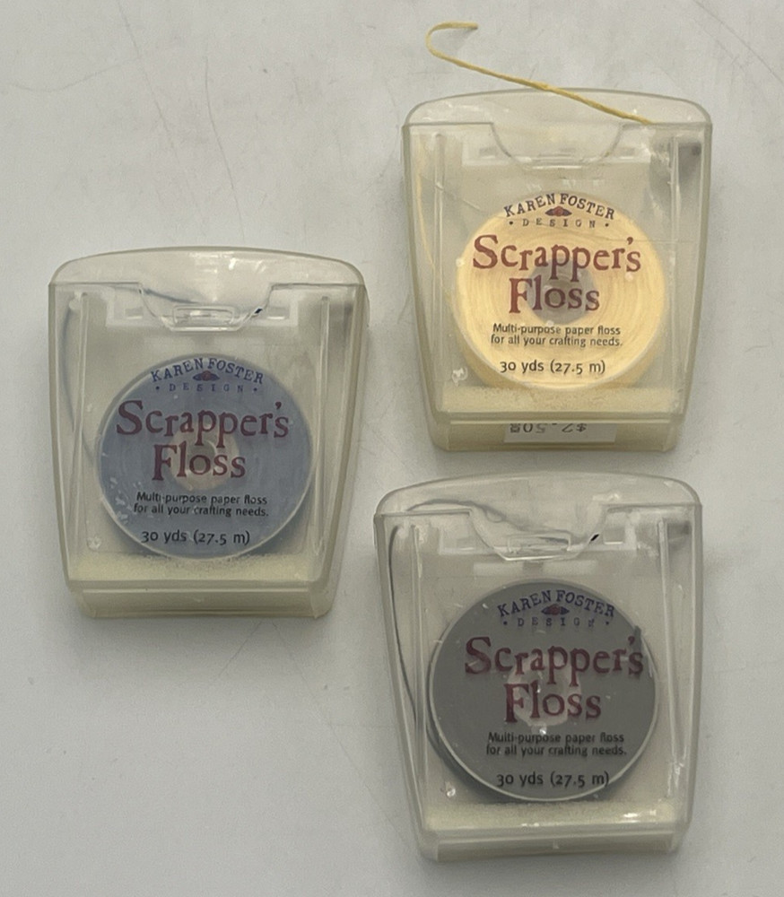 Scrapper’s Floss Karen Foster Design Acid Free Yellow Black and Blue