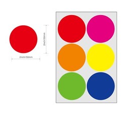 300 Pcs 2 Inch Round Color Coding Stickers Removable Dot Sticker for File