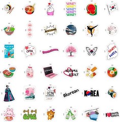 100Pcs Waterproof South Korea Stickers – Perfect for Luggage & Water Bottle