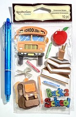 School Bus Recollections Stickers Scrapbooking Card Journal Planner