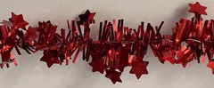SMALL RED STAR METALLIC GARLAND (24”)Christmas•Holiday •Ornament•Decoration•Tree