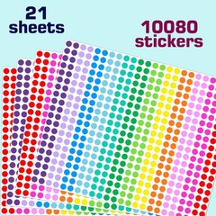 10080 PCS Small Dot Stickers 1/4″ Mini Circle Stickers 12 Color Coding Labels…
