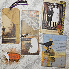 Handmade Halloween Embellishments Junk Journal Ephemera Altered Book Scrapbook