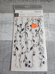 New Flower Floral Rub-Ons Transfers Basic Grey Scrapbooking Card Retired #47