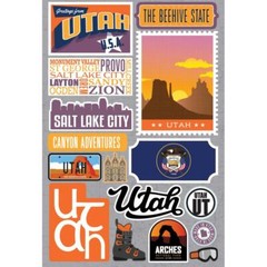 Crafts Stickers 3D Utah Bee Hive State Shape License Plate Flower Salt Lake City