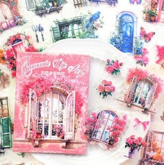 Windows Garden Shop PET Stickers Book Bullet Journals Card Scrapbooking Collage