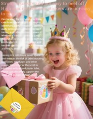 500pcs Happy Birthday Stickers, 1.5 Inch Round Waterproof Labels
