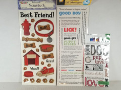 NEW Dog Scrapbook Kit Lot Stickers Rub Ons Textured Tape Enamel Charms