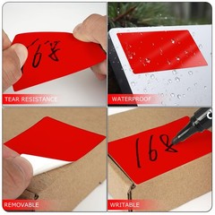 Red Rectangle Stickers 3 x 2 Inch Color Coding Labels Vinyl Roll Self-Adhesiv…