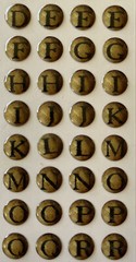 BASEBALL LETTER Epoxy Stickers (60pc)Frances Meyers•Alphabet •Upper-Case•Sports