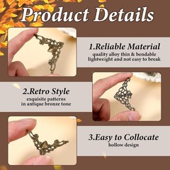 96Pcs Vintage Metal Book Corner Protectors for Scrapbooks and Crafts