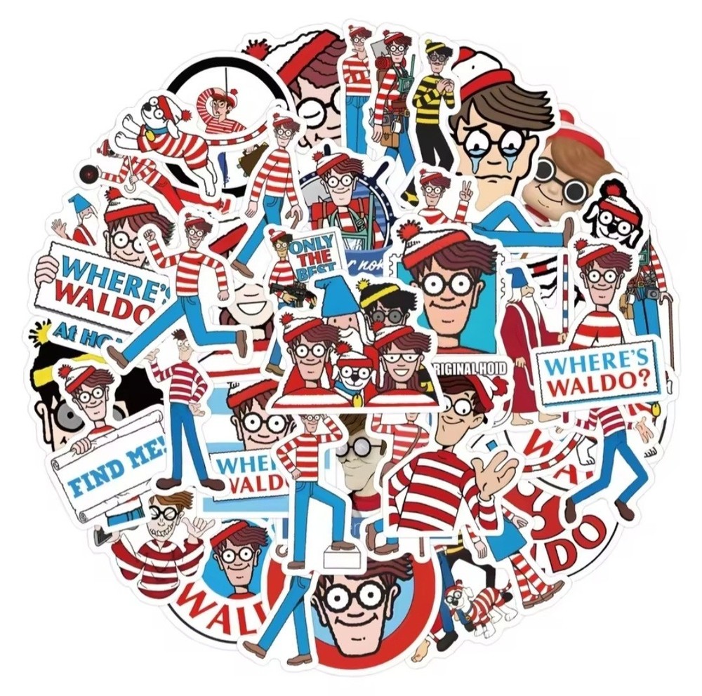 Where’s Waldo Stickers Set (50 Pcs) Novelty Stationery Scrapbook -Waterproof