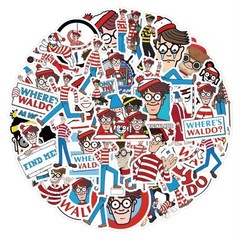 Where’s Waldo Stickers Set (50 Pcs) Novelty Stationery Scrapbook -Waterproof