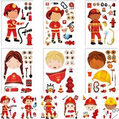 48 Sheets Firefighter Stickers for Kids DIY Craft Party Supplies – 8 Designs